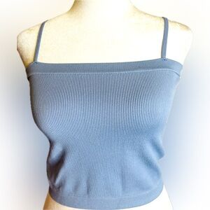Bozzolo NWOT SZ M/L blue tube top, adjustable straps. Bust 26”-40” (PTP 13”-20”)